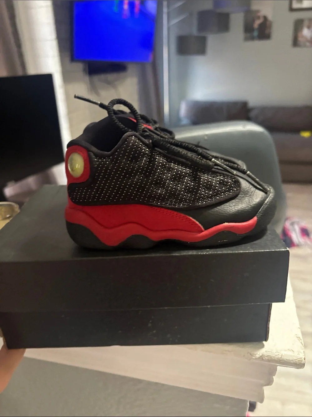 Jordan Kids Black and Red Mini Basketball Sneakers